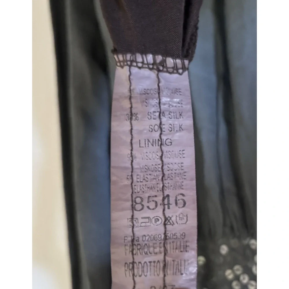 Scandal Womens Dress Medium Italy Silk Blend Long Sleeve Aline Maxi Long Gray